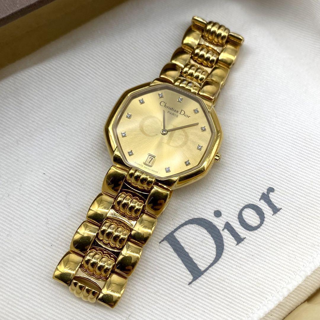 Dior Octagon Date 11P Diamond Women's Watch Gold Plated Dior Octagon Date 11P Diamond Women's Watch Gold Plated