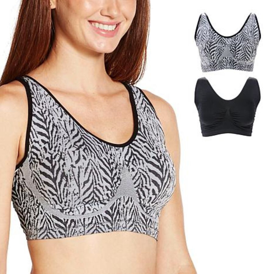 Бюстгальтер Rhonda Shear 2pk Ahh с регулируемым мягким ремешком и съемными подушечками 779-780 , M