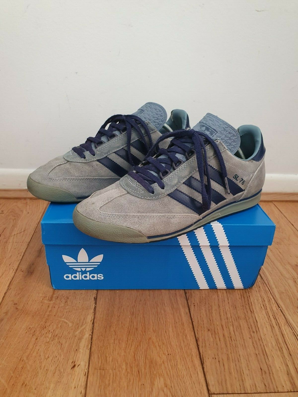 adidas SL76 Vintage Blue Suede Trainers size Very from 1998 | eBay