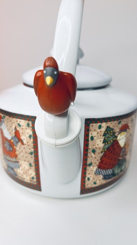 Christmas Vtg. Magic Santa Tea Kettle W/ Red Cardinal Whistle(Preowned) - Picture 18 of 24