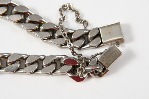 Silver 835 curb bracelet 19 cm 45.1 gr. - Picture 8 of 9