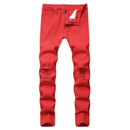 Herren Stretch Ripped Skinny Mode Jeans Hose Slim Denim Freizeithose - Bild 2 von 14