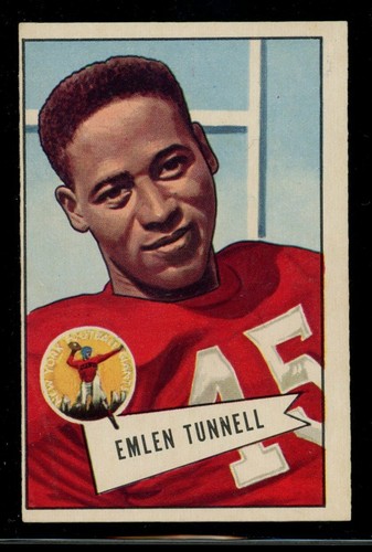1952 Bowman Large Football #39 Emlen Tunnell Giants Back Wrinkle VG LOOK! SV - Picture 1 of 2