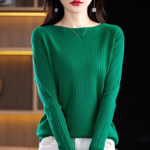 Knitted Women Striped Sweater Jumper Basic Knitwear Tops Casual Fashion Retro - Bild 8 von 27