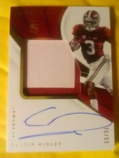 CALVIN RIDLEY 2018 Immaculate On Card Rookie Jersey Patch Auto RPA #/99