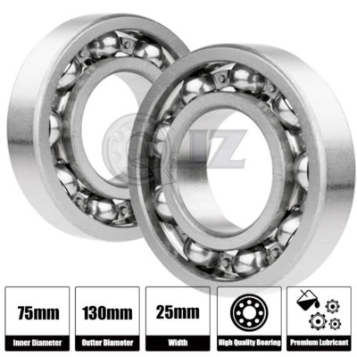 2x 6215-OPEN Ball Bearing 75mm x 130mm x 25mm Premium Open New QJZ Free Shipping