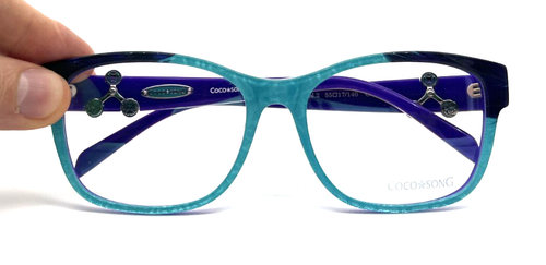 NEW COCO SONG GREEN WOODS COL 2 BLUE AUTHENTIC EYEGLASSES 55 – 17 – 140 - Picture 4 of 4