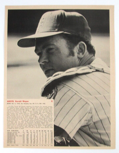 1972 Sports Baseball Print Page Cutout NY Mets Catcher Jerry Grote - Picture 1 of 2