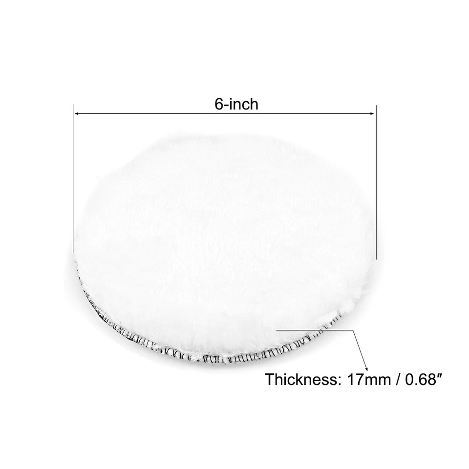 6-Inch Wool Polishing Pad Hook and Loop Buffing Wheels 2 Pcs - Изображение 2 из 4