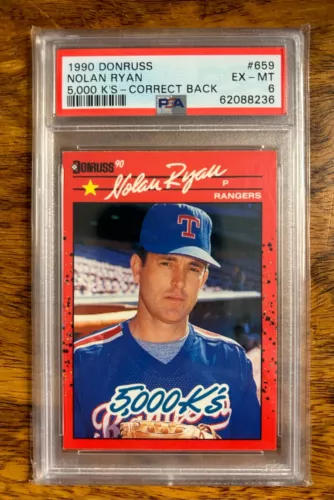 1990 Donruss #659 Nolan Ryan 5000 Ks - Correct Back PSA 6 EX-MT Texas Rangers