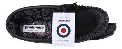 Mens Lambretta British Hand Made Lined Moccasin Leather Slippers Sizes 6 to 13 - Picture 5 of 24