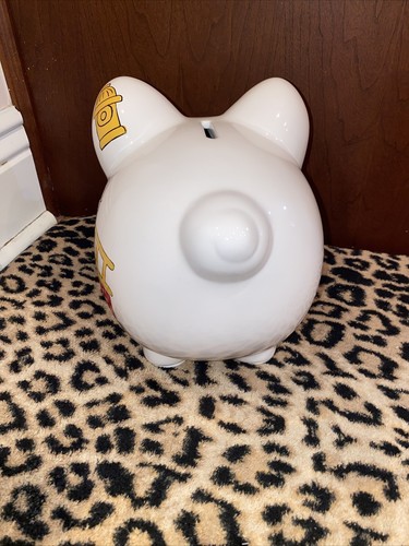 New piggy Bank Firetruck Piggy Bank Ceramic Hydrant Ladder painted - Picture 4 of 12