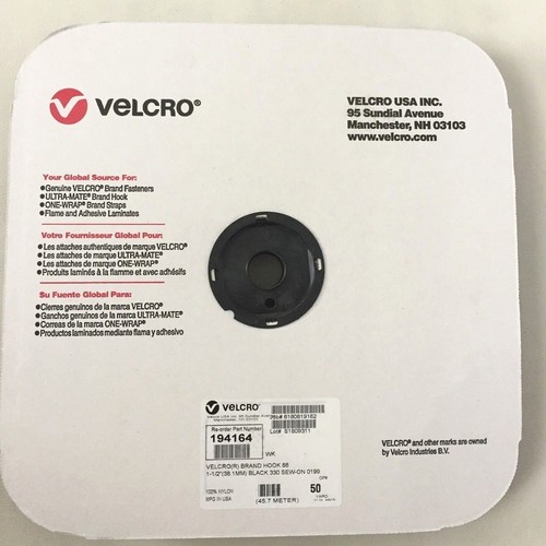 NEU VELCRO® Markenhaken 88 zum Aufnähen, 50 Yard Rolle, 1-1/2", schwarz, 194164 - Bild 1 von 4