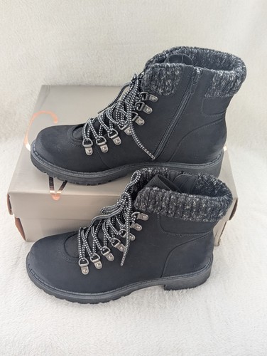 Size 8 Women's Crown Vintage Arctic 8193583 Black Boots - Picture 9 of 9