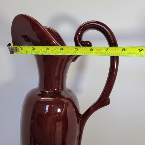 Royal Haeger Pottery 18.5 Oxblood Red Pitcher Vase Mid Century Modern Glossy - Picture 11 of 15