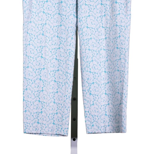 Ann Taylor Womens Pants 10P White Blue Floral Lace Skinny Crop Trousers Work - Picture 6 of 8