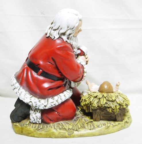 Figurine Joseph Studio Père Noël agenouillé avec bébé Jésus et agneau - Photo 2/5