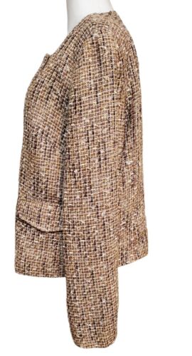 Talbots 16 Boucle Tweed Sparkle Metallic Zip Jacket NWT - Picture 2 of 5