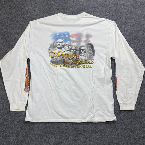 Harley Davidson Camicia Uomo 2XL Bianca Manica Lunga Sturgis 69° Montaggio Rushmore - Foto 9 di 12