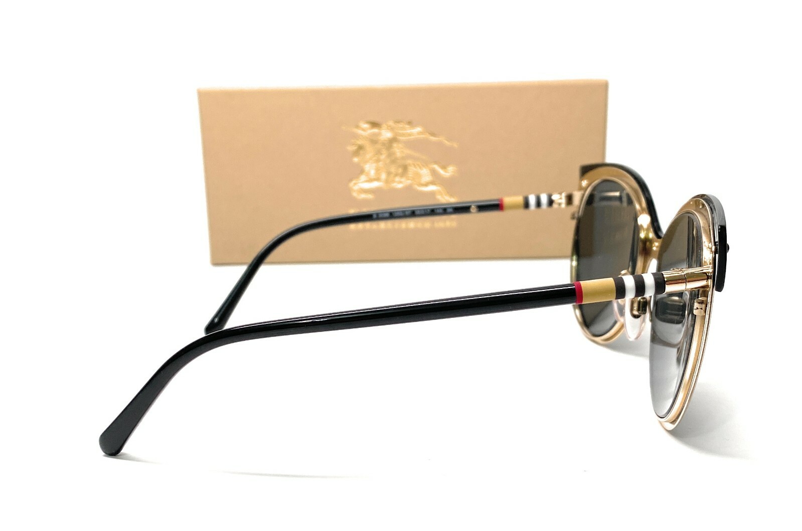 Burberry BE3096 126287 Light Gold Grey Lens Women Cat Eye Burberry BE3096 126287 Light Gold Grey Lens Women Cat Eye