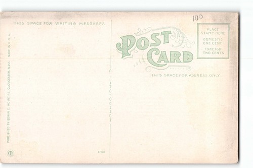 Postal Twin Lights Thatchers Island Rockport MA Faro Rocky Shore Waves - Imagen 2 de 2