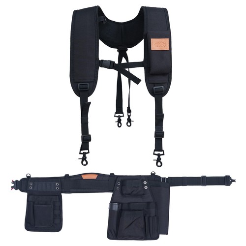 Perkins Builder Brothers Essential Tool Belt Set With Suspenders, Ideal for F...