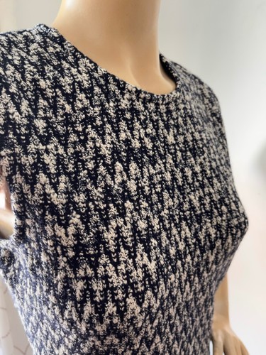 NEW ST JOHN KNIT size 8 DRESS DARK NAVY BLUE TWEED - Picture 9 of 10