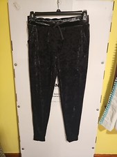 Girls Size XL 14/16 Colorful Planet Black Velour Stretch Pants Joggers