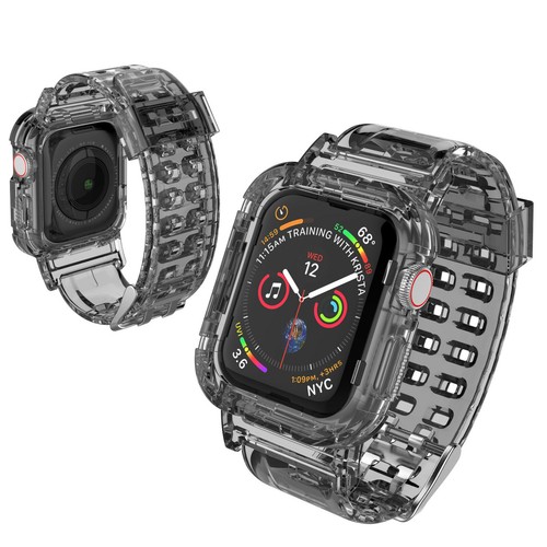 For Apple Watch Series 9/8/7/SE/6/5/3 Clear Case+Band Strap 40/44/41/45mm Cover - Picture 13 of 42