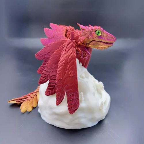 3D Printed Feathered Wyvern Articulated Dragon Fidget Toys Home Office Decor - Picture 6 of 11