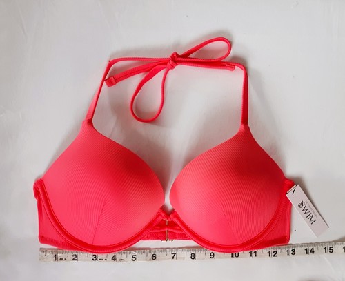 Victorias Secret Swim 2pc Set 34C BOMBSHELL Push-up add 2c/Medium Cheeky Coral - Picture 6 of 17