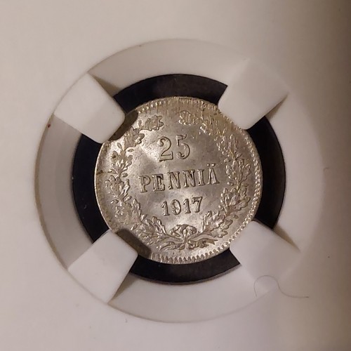 1900-1917 Finland 25 Pennia - Silver 0.750 - 1 Coin Display Slab - Picture 5 of 5