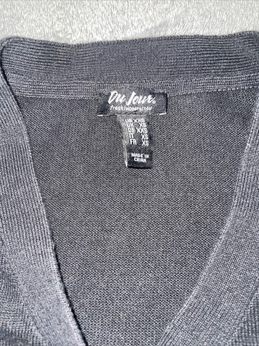 Du Jour Black V Neck Button Down Ribbed Sweater Dress Flared Sleeve Boho Witchy - Bild 9 von 19