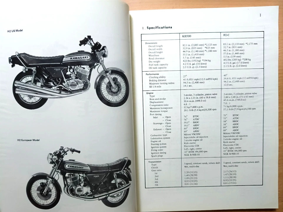 KAWASAKI  H1, KH500, H2 Tripple 1969-77  ORIGINAL Shop Manual, Werkstatthandbuch - Bild 4 von 4