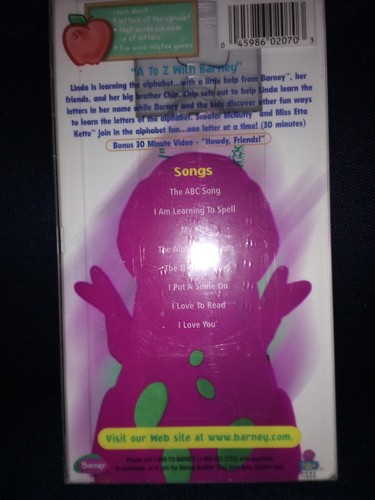 Barney🔤 A to Z With Howdy Friends🤠 NEW (VHS-2001) SEALED~RARE 2 Tape Set~MINT - Picture 4 of 8