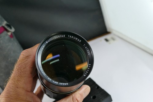 Pentax Takumar 4 / 200mm M42 Screw Mount - clean- Case, Caps, Hood (111) - Picture 7 of 8