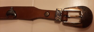 Silver Creek Collection Western Concho Brown Leather Belt  display picture 1