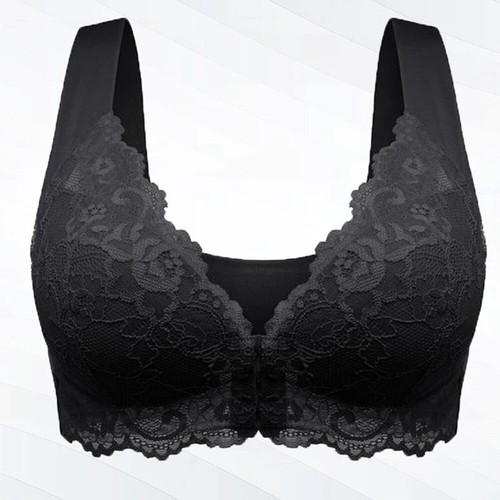 Ladies Bras Front Hook Lace Thin Padded Plunge Brassiere Wireless Sexy Lingerie - Picture 6 of 33