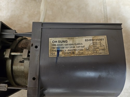 Assemblaggio motore ventola sfiato forno a microonde originale OEM Kenmore LG 6549W1V008K - Foto 2 di 7