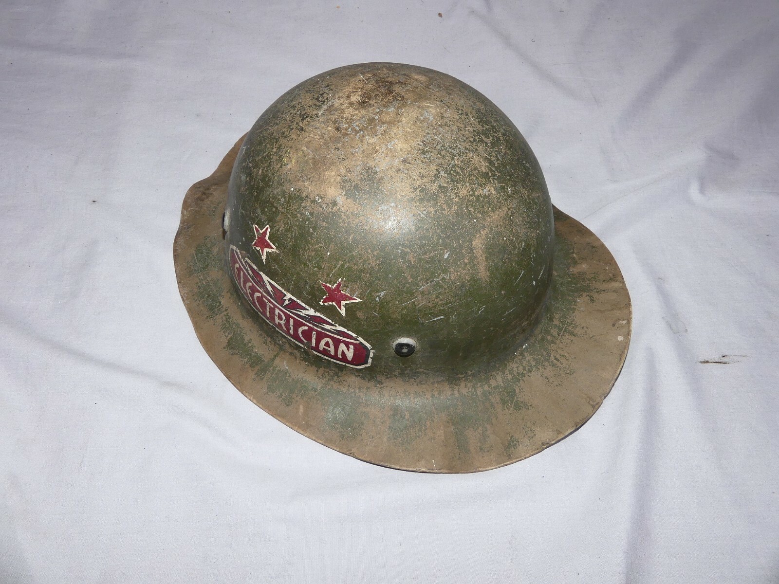 Vintage Hard Hat Iron Worker, construction Miner Full Brim WWII