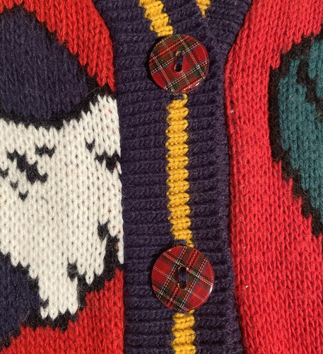 VINTAGE MICKEY & CO CARDIGAN SWEATER/ MICKEY&MINNIE SIZE KIDS MED 100% ACRYLIC - Picture 6 of 10