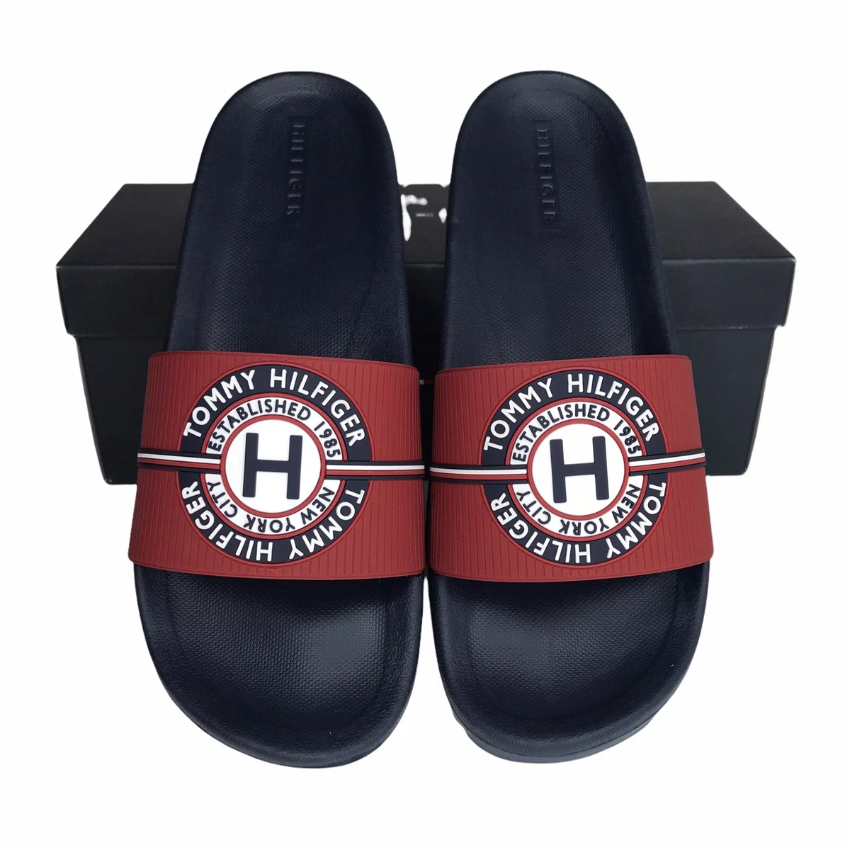 Navy blue best sale tommy hilfiger slides