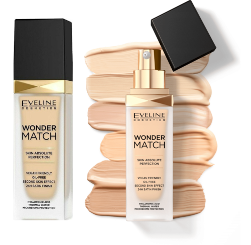 EVELINE Wonder Match Satinoberfläche langlebige Foundation 30ml *SCHATTEN WÄHLEN* - Bild 2 von 5