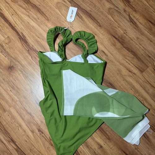 IDOPIP Women's One Piece Swimsuit with Beach Cover up Wrap Skirt Sarong M - Picture 5 of 5