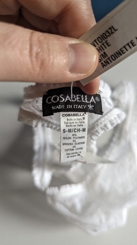 VTG Cosabella SHEER LACE RUFFLE RARE THONG PANTIES S-M Bridal Neiman Marcus NWT - Picture 3 of 8