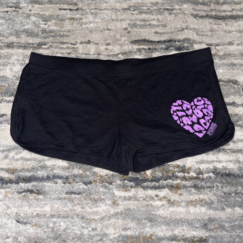 Victoria's Secret Pink Sexy Sleep Booty Short Shorts Schwarz Herz Gr. M - Bild 1 von 3