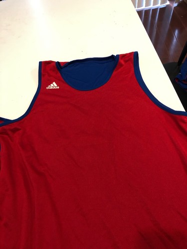 Game Worn Used Adidas Kansas Jayhawks Basketball Reversible Practice Jersey 3XL - Picture 3 of 3