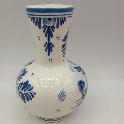 Delft Bleu Holland kleine Vase handbemalt Windmühle Blume klassisch 4" Vintage  - Bild 2 von 9