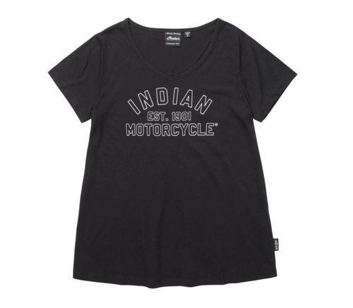 Indian Womens Marl Est. 1901 T-Shirt Black & White SIZE: SMALL 286291202