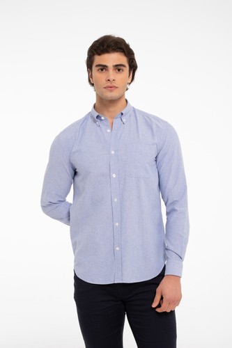 Cotton Men's Casual Shirt, Long Sleeve Button Down Dress Shirt for Men - Picture 4 of 22